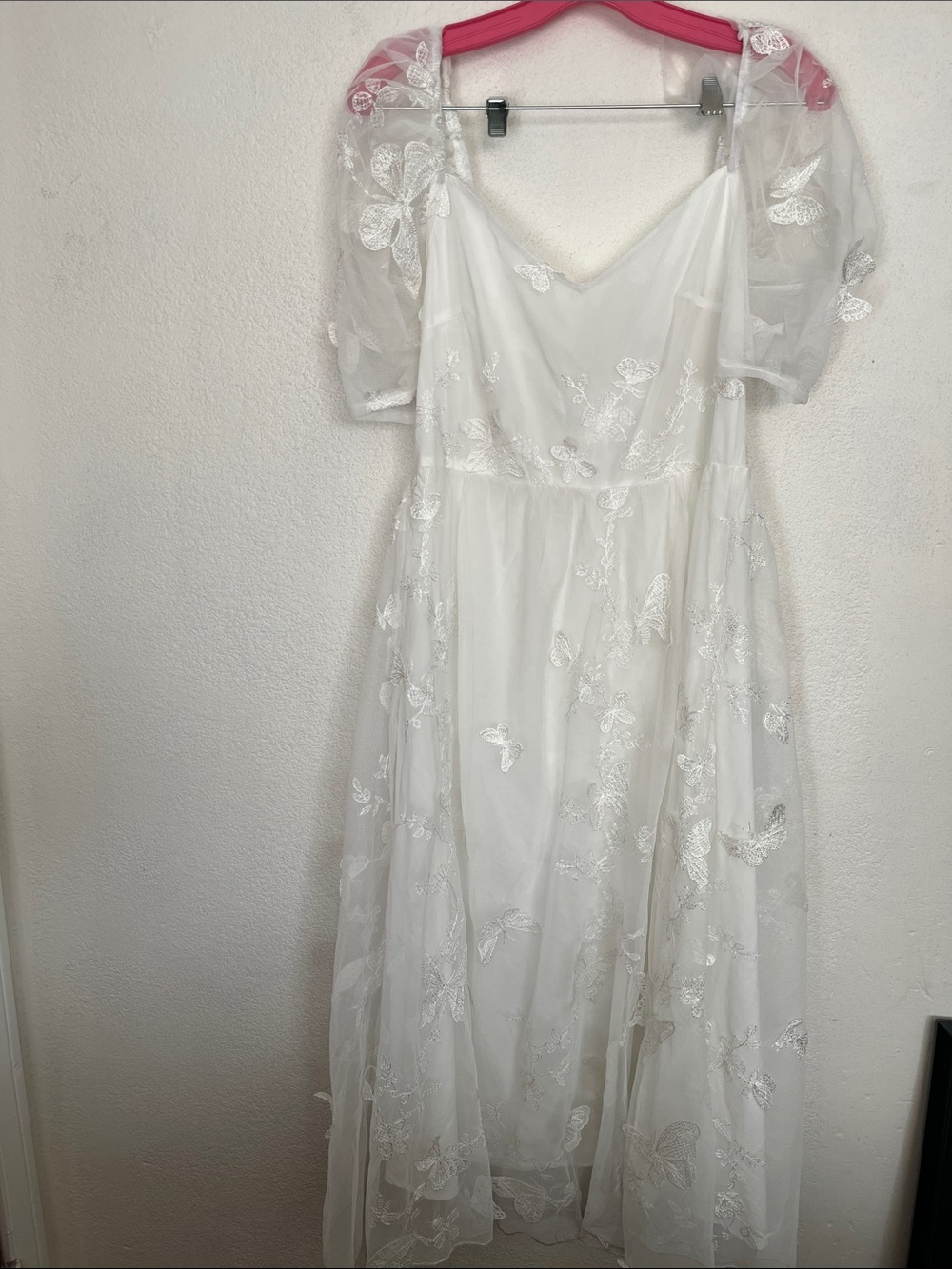 Double Creazy Butterfly Embroidered  Dress